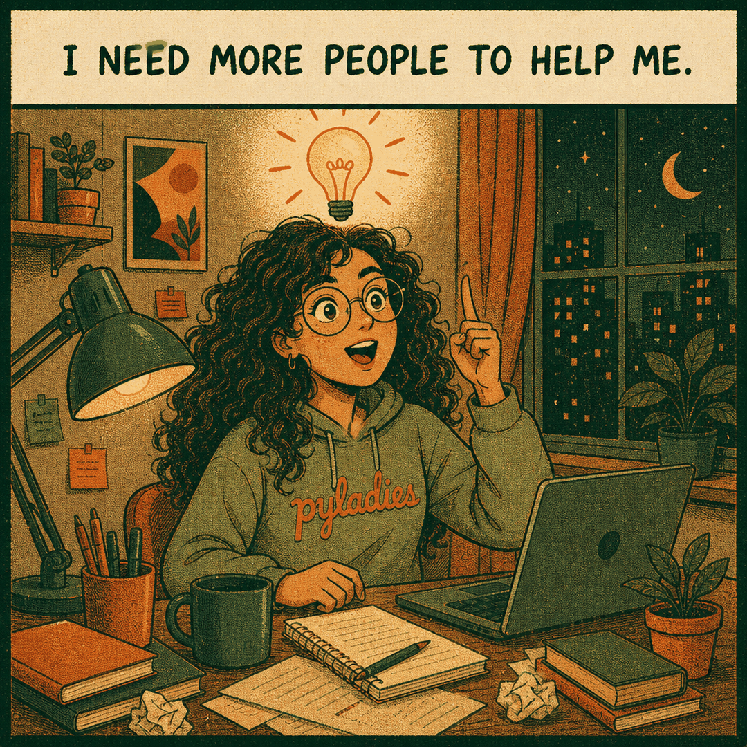 a lightbulb moment hits Zelda: "I need more people to help me"