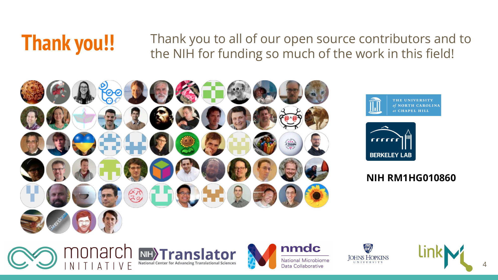 alt text showing the LinkML tutorial's contributors at ISMB 2024,